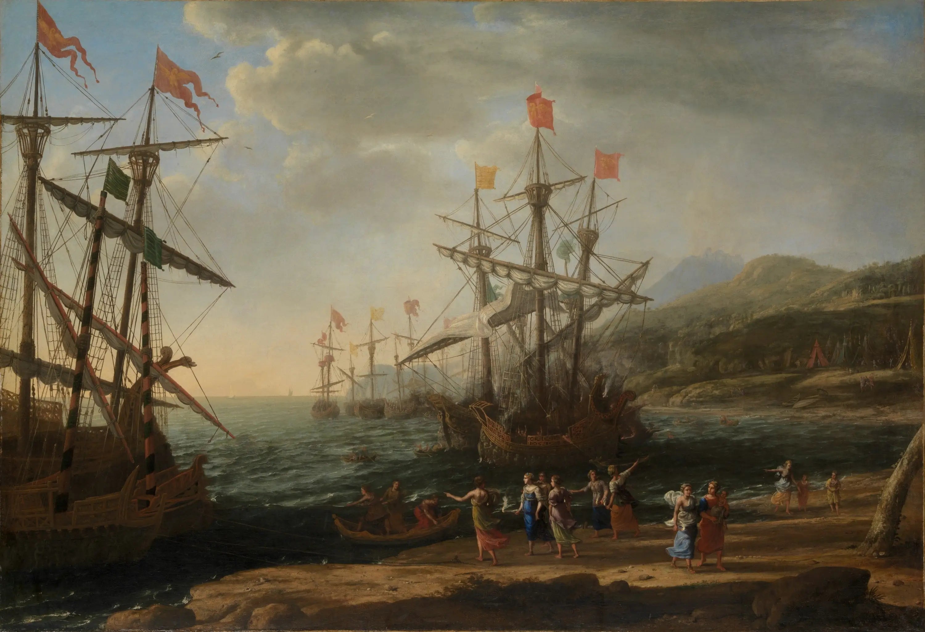 Les Troyennes incendient leur flotte - Claude Lorrain image 1 reproduction réalisée par Alpha Reproduction