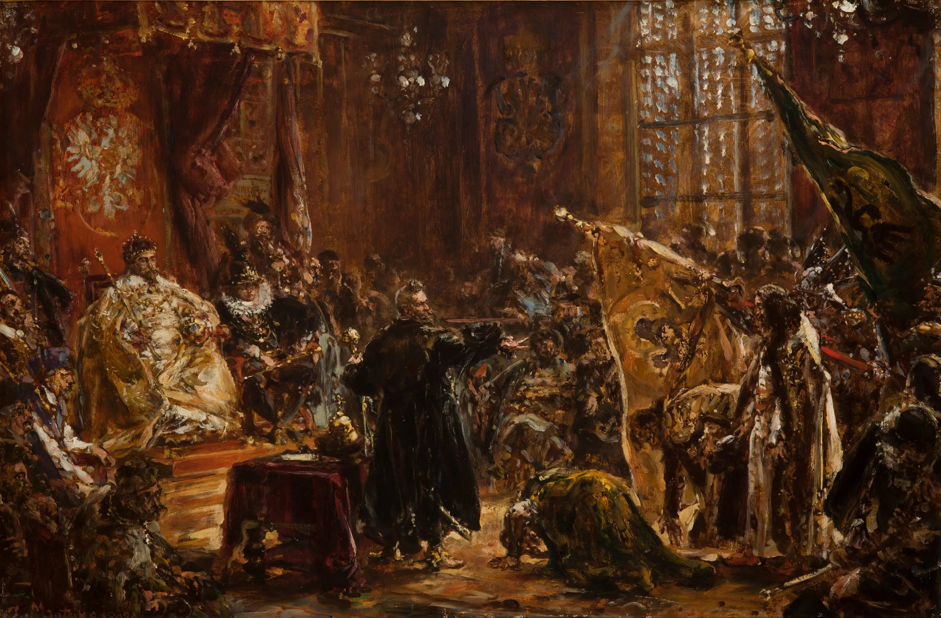 Les tsars Chouïski amenés par Żółkiewski au Sejm de Varsovie devant Zygmunt III - Jan Matejko - Alpha Reproduction