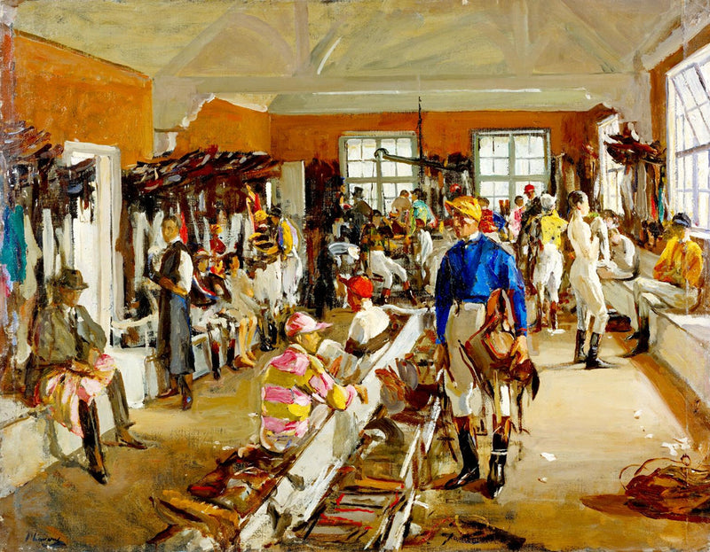 Les vestiaires des jockeys à Ascot - John Lavery
