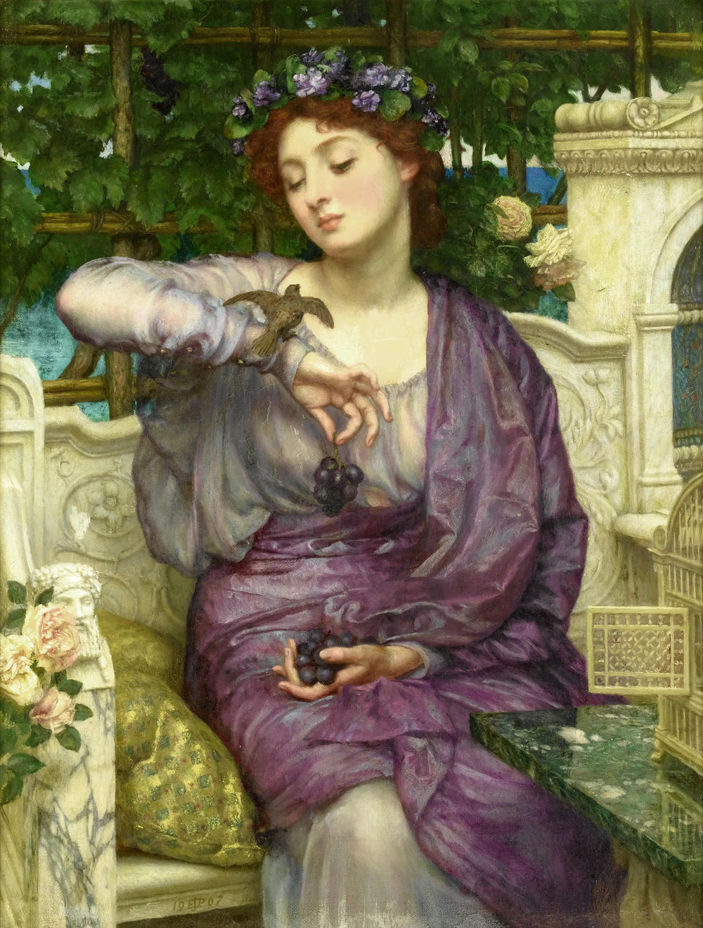 Lesbia et son moineau - Edward Poynter - Alpha Reproduction