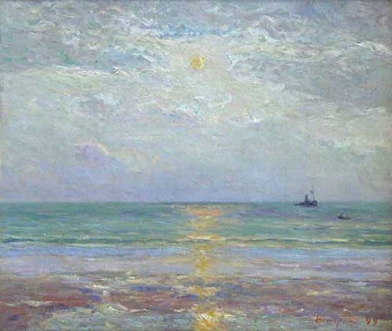 Lever de Lune au crépuscule - Maxime Maufra image 1 copie peinte à la main à l’huile