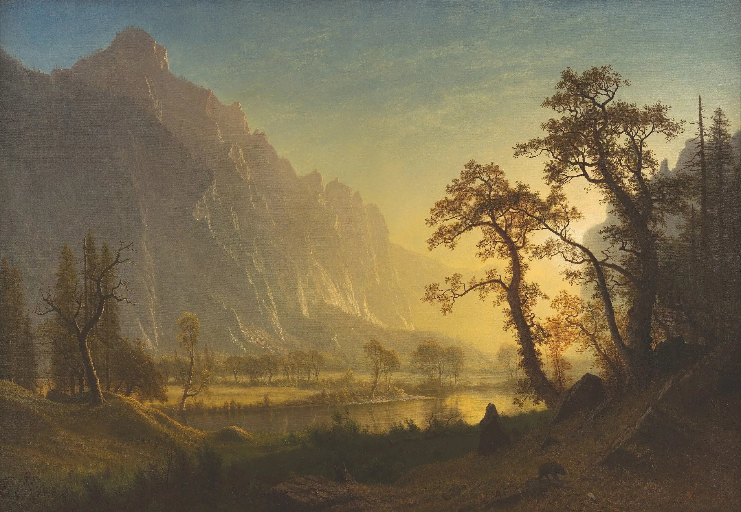 Lever de soleil vallée de Yosemite - Albert Bierstadt - Alpha Reproduction