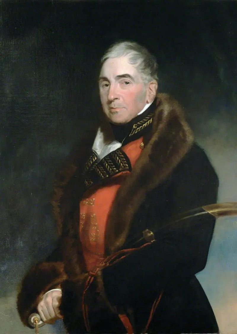 اللواء (لاحقًا الجنرال) توماس غراهام (1748–1843)، بارون لينيدوك، يرتدي معطفًا مبطنًا بالفراء فوق زي الضابط العام - توماس لورانس