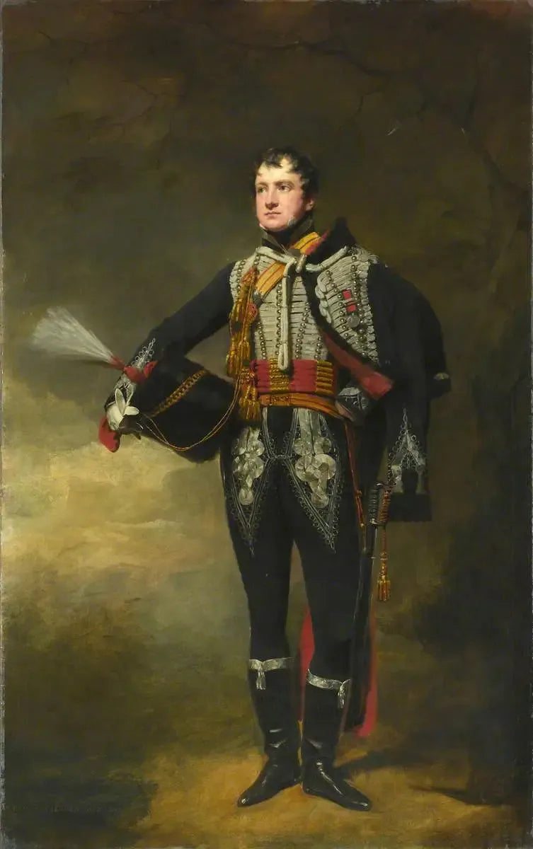 لقبطان جون جيمس دوغلاس (لاحقًا النقيب سير جون جيمس سكوت-دوغلاس، بارونيت) (1792–1836)، الفرقة الخامسة عشرة من سلاح الفرسان (الخفاف) (الفرسان المهاجمون)، حوالي 1819 - هنري ريبورن