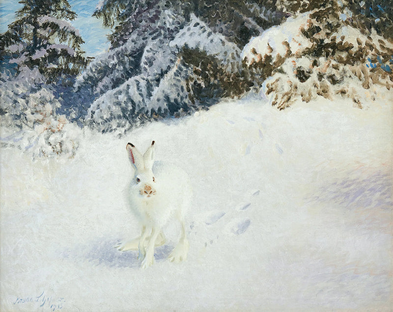 Lièvre dans un paysage hivernal - Bruno Liljefors