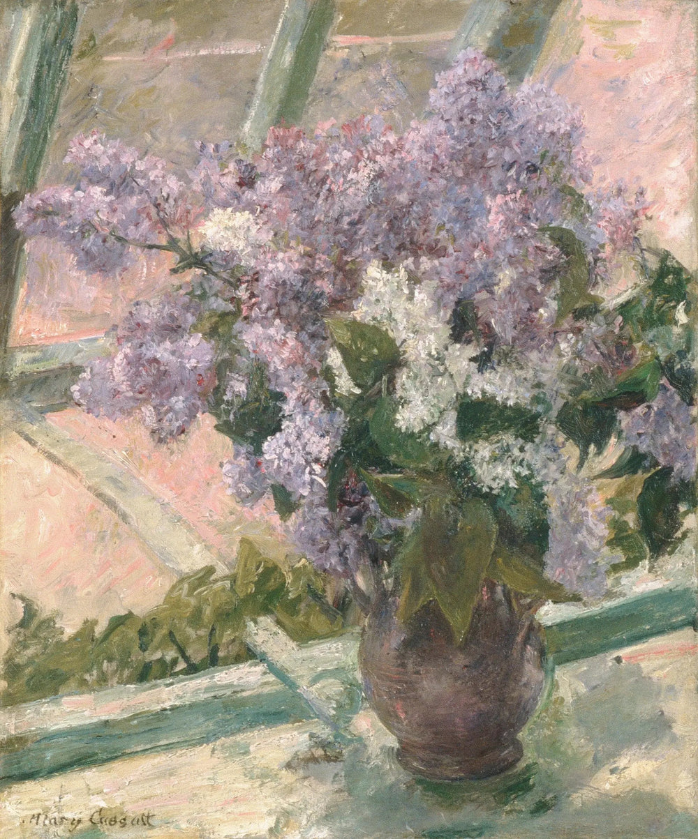 Lilas à une fenêtre - Mary Cassatt image 1 reproduction artisanale de tableau