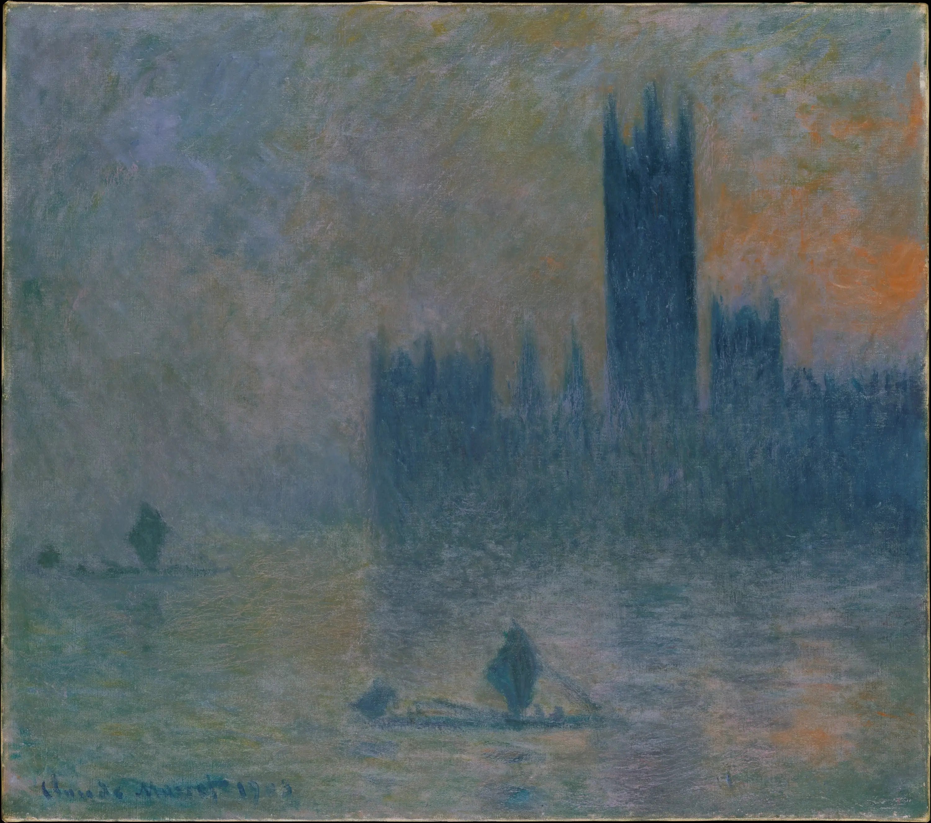 Reproduction du tableau « Londres, le Parlement (Effet de brouillard) - Claude Monet » par Alpha Reproduction en peinture à l’huile