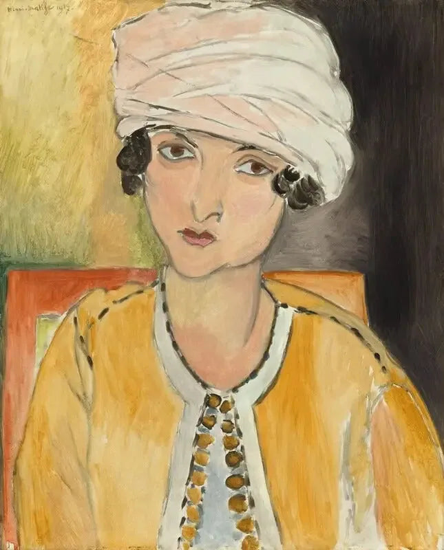 Lorette avec turban, veste jaune - Henri Matisse image 1 copie peinte à la main à l’huile