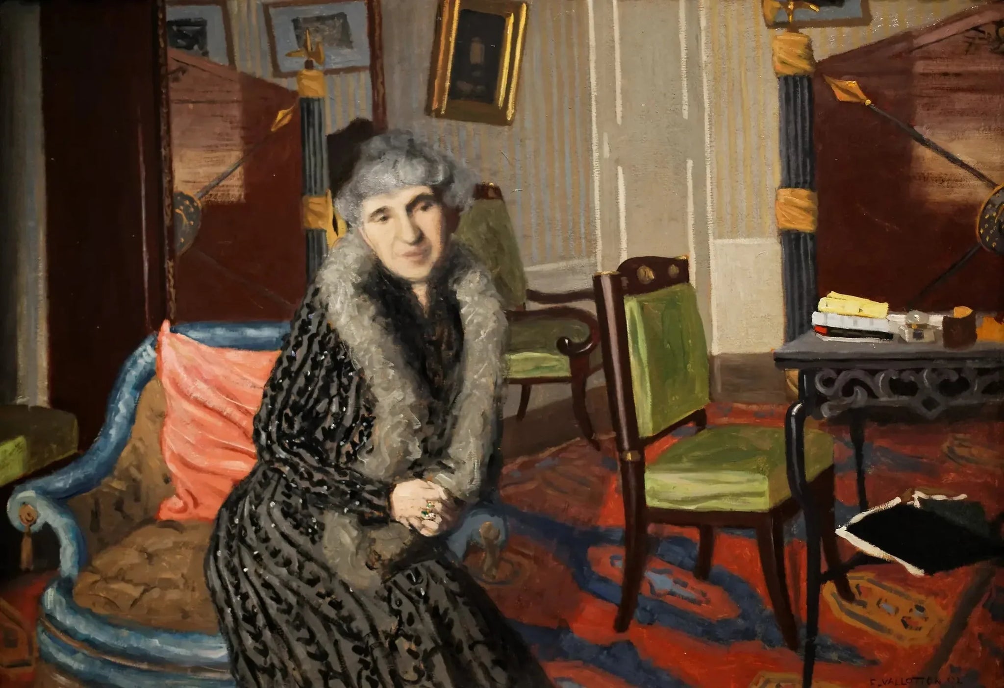 Madame Alexandre Bernheim - Félix Vallotton image 1 reproduction de peinture à l’huile