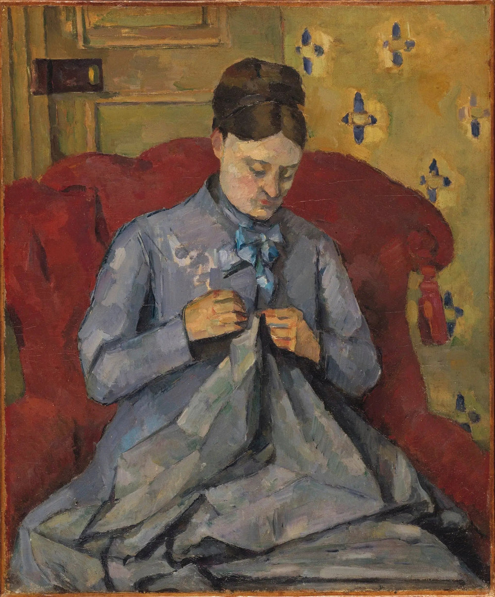 Madame Cézanne cousant - Paul Cézanne image 1 reproduction artisanale de tableau