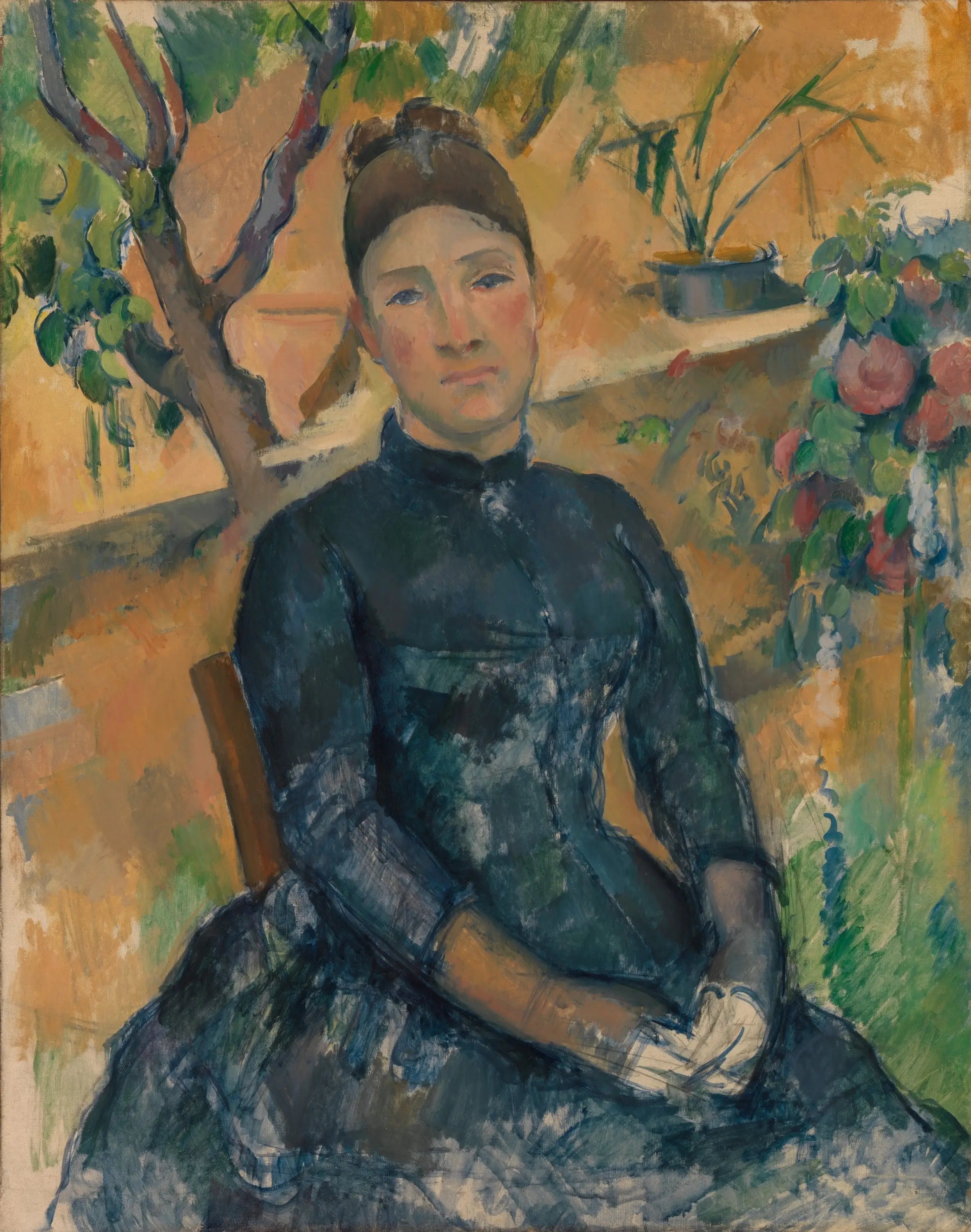 Reproduction du tableau « Madame Cézanne dans la serre - Paul Cézanne » par Alpha Reproduction en peinture à l’huile