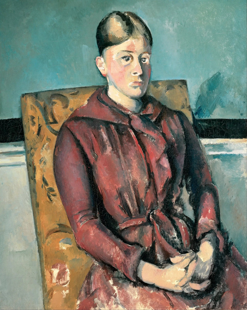Madame Cézanne dans un fauteuil jaune - Paul Cézanne image 1 reproduction artisanale de tableau