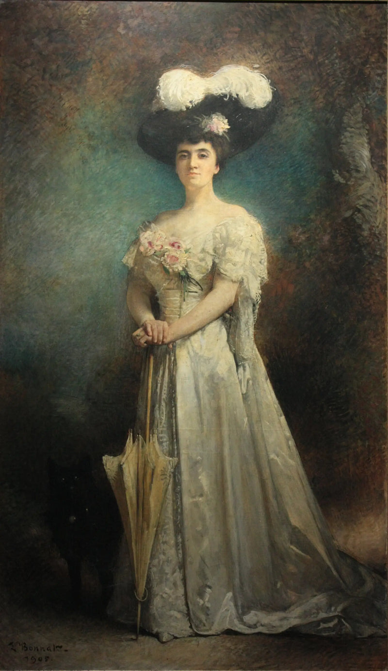 Madame Maurice Pascal et son chien Tiny - ليون بونّات