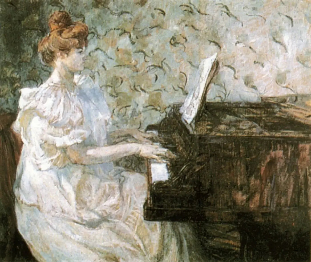 Madame Misia Natanson au piano - Henri de Toulouse-Lautrec image 1 reproduction d’œuvre d’art à l’huile