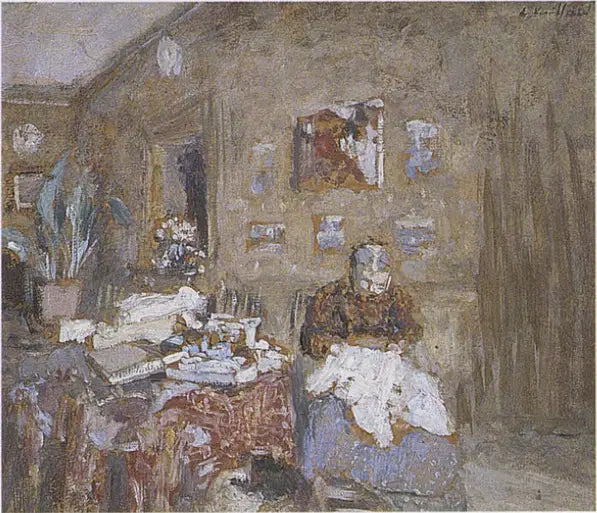 Madame Vuillard cousant - إدوارد فيوليار