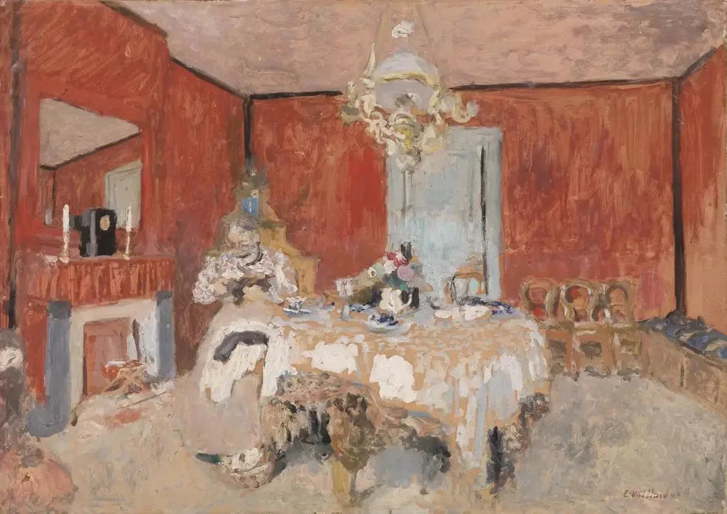 Madame Vuillard dans la salle à manger à Villerville - Édouard Vuillard image 1 tableau peint à l’huile sur toile