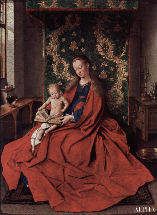 Madone avec l'enfant Lecture - Jan Van Eyck - Reproductions de tableaux et peintures haut de gamme