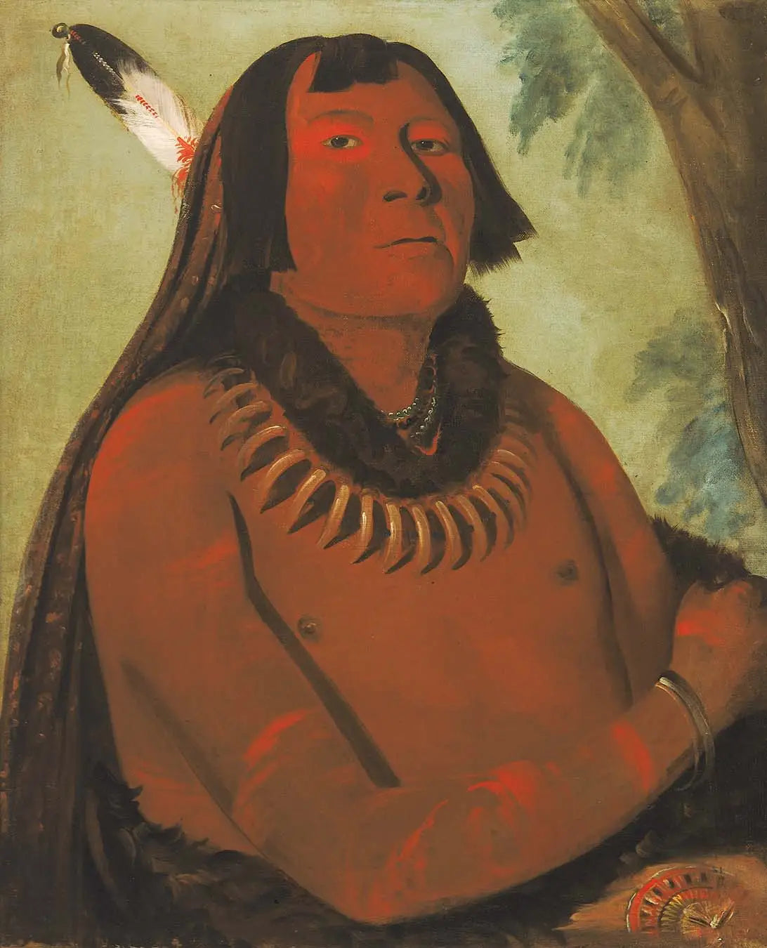 Mah-táhp-ta-a se précipite au milieu un brave - George Catlin - Alpha Reproduction
