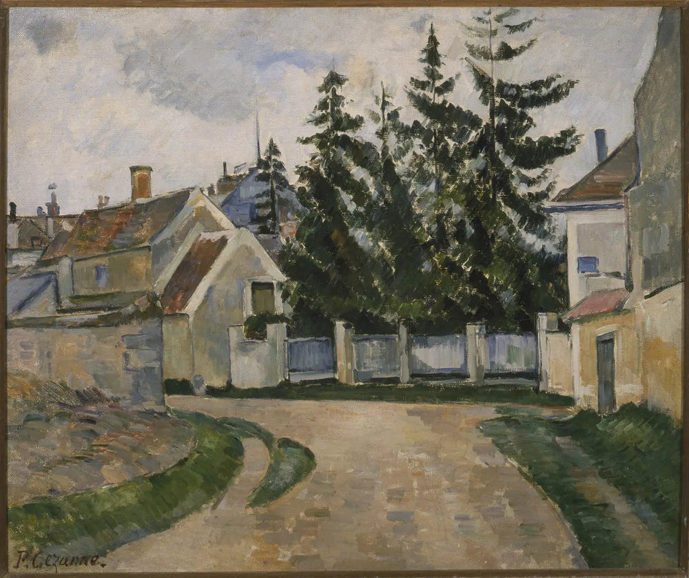 Maisons et sapins - Paul Cézanne image 1 copie de tableau peinte à la main