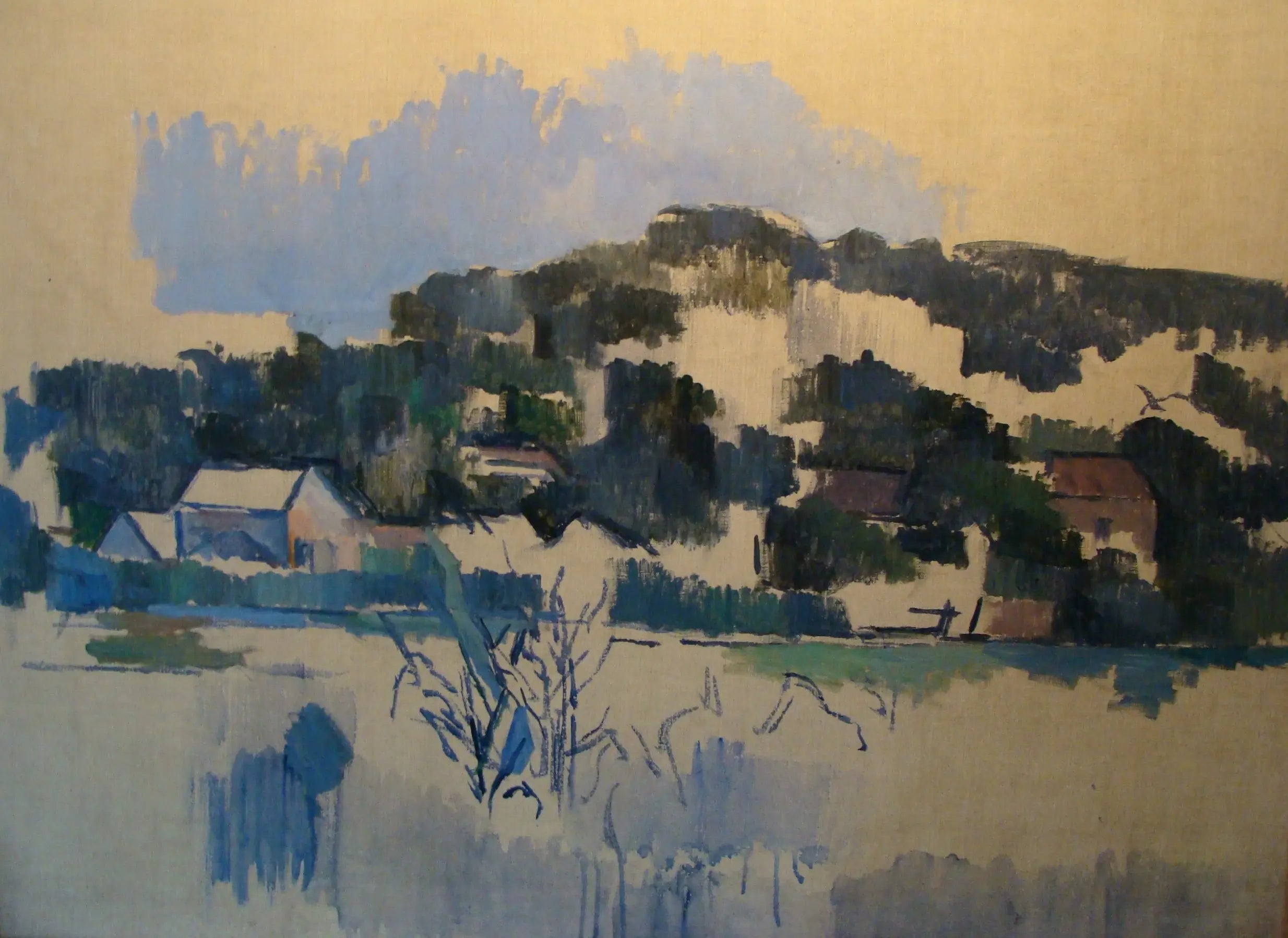 Reproduction du tableau « Maisons sur la colline - Paul Cézanne » par Alpha Reproduction en peinture à l’huile