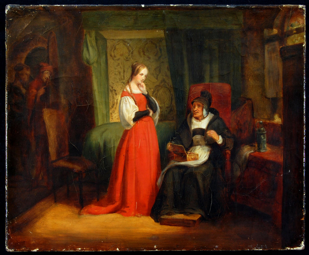 Margaretha en Martha met het juwelenkistje - Ary Scheffer image 1 copie peinte à la main à l’huile