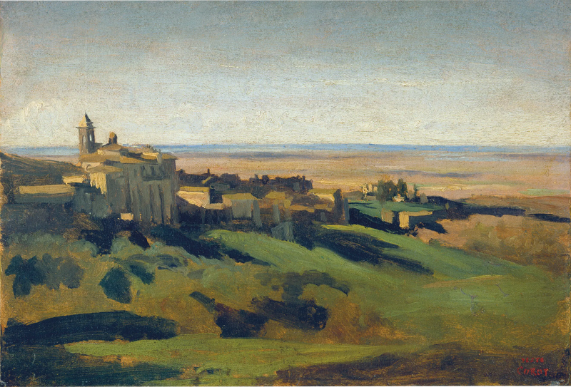 Marino، vue générale. Le matin - Jean-Baptiste Camille Corot