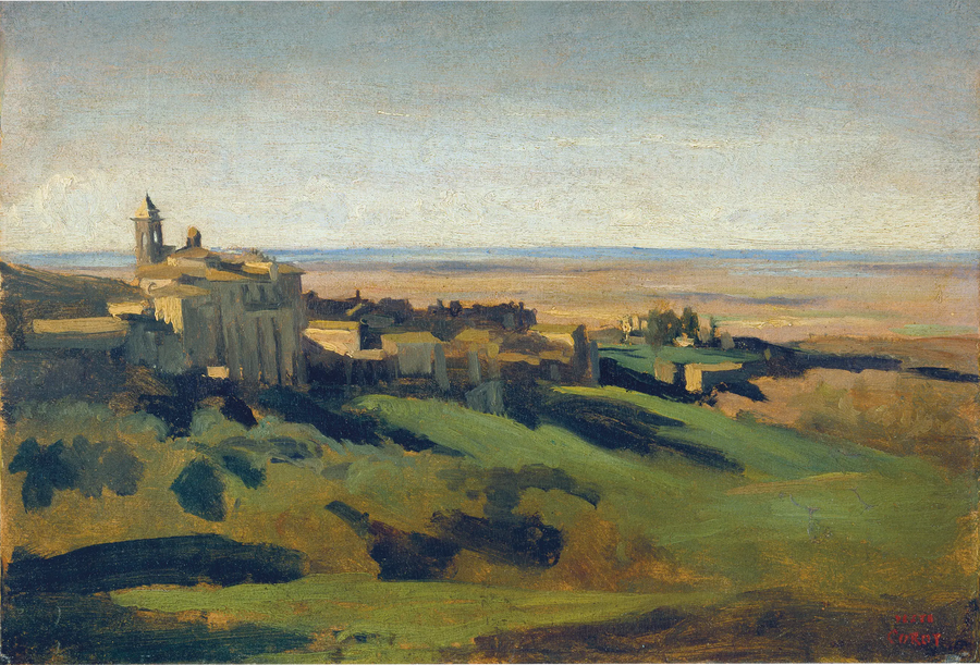 Marino، vue générale. Le matin - Jean-Baptiste Camille Corot