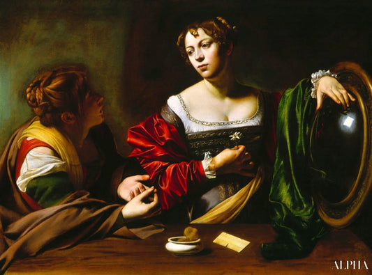 Marthe et Marie-Madeleine - Caravage - Reproductions de tableaux et peintures haut de gamme