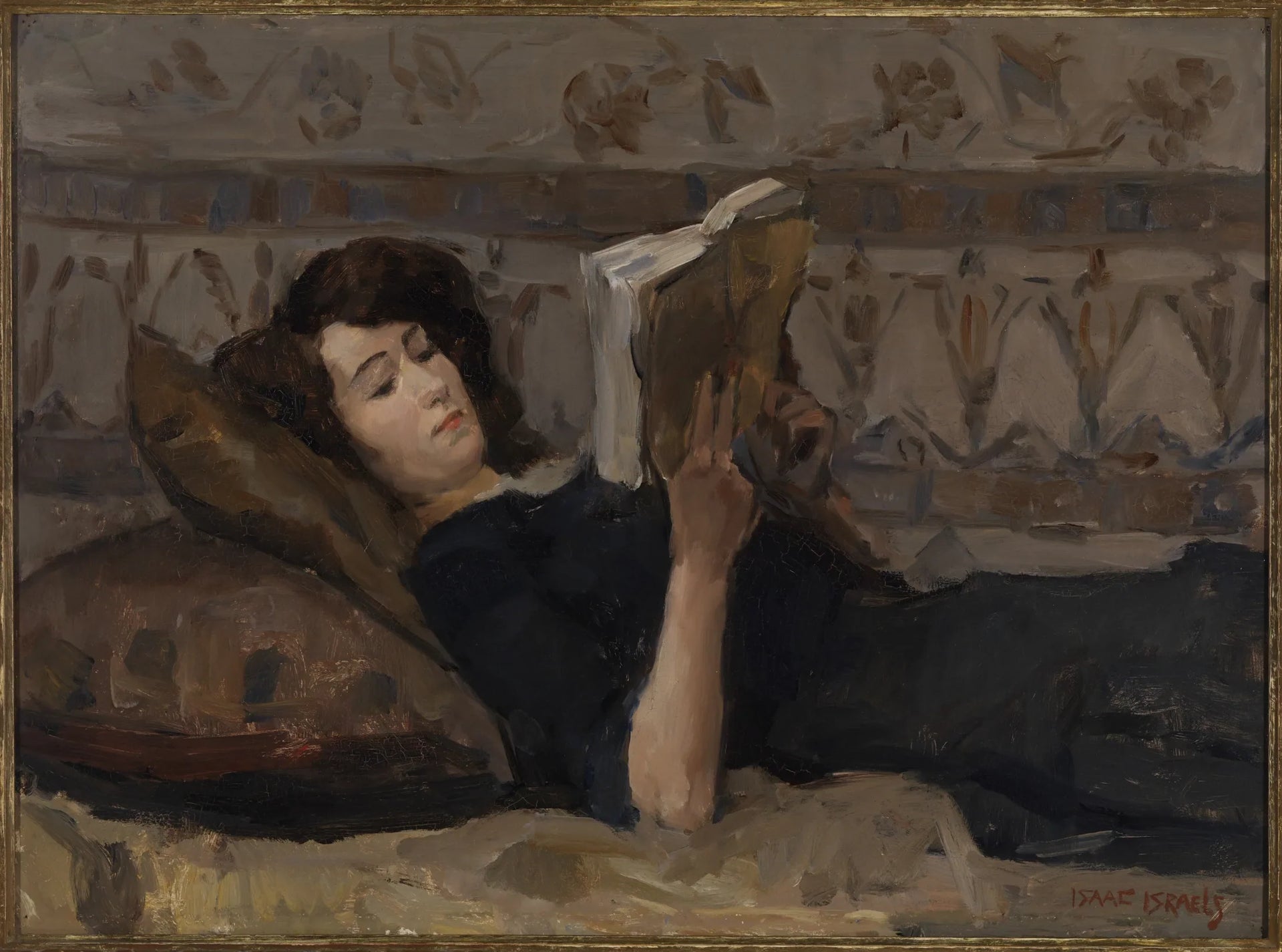 Meisje, lezend op een divan. - Isaac Israëls image 1 reproduction réalisée par Alpha Reproduction