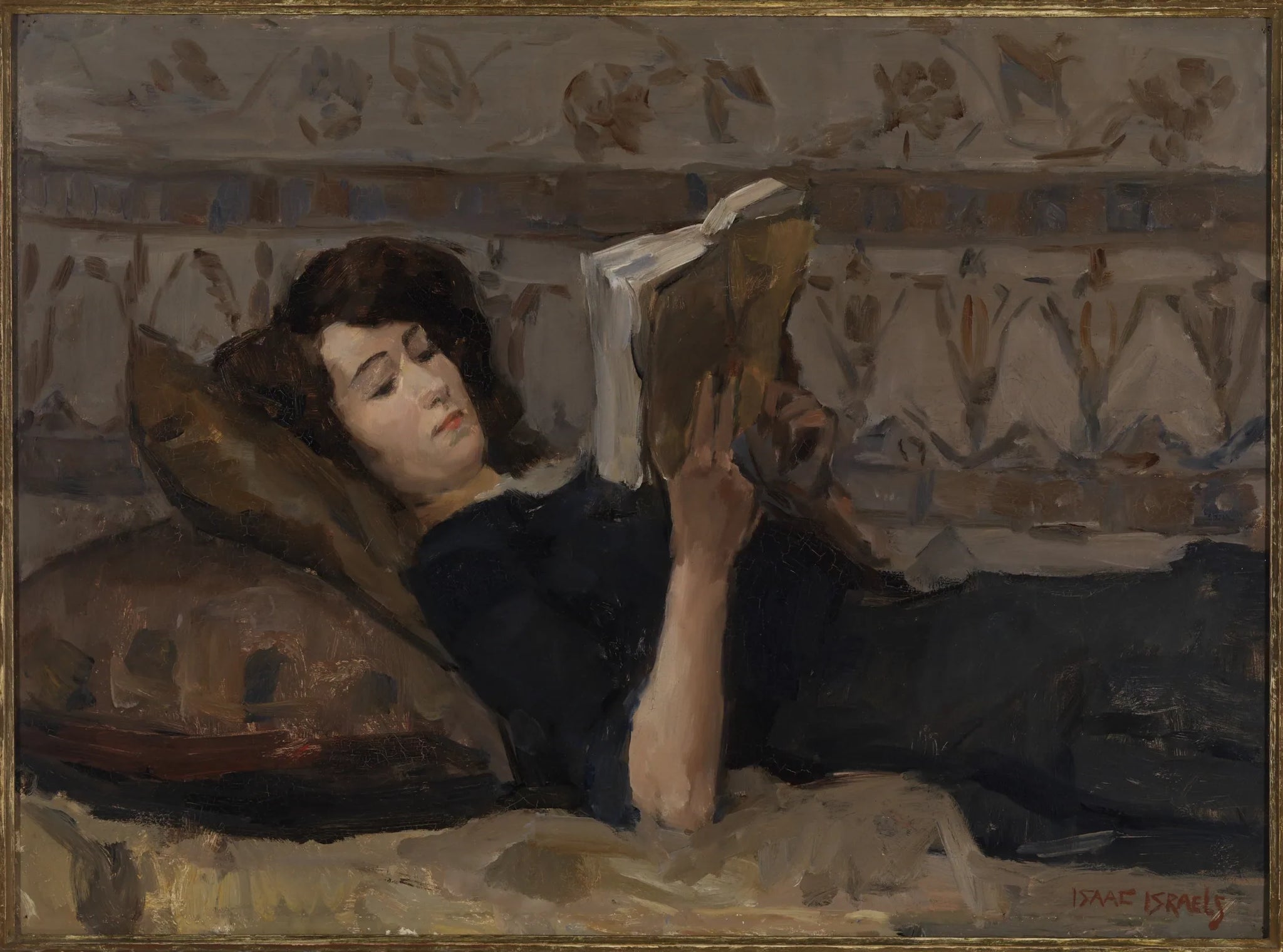 Meisje, lezend op een divan. - Isaac Israëls image 1 reproduction réalisée par Alpha Reproduction
