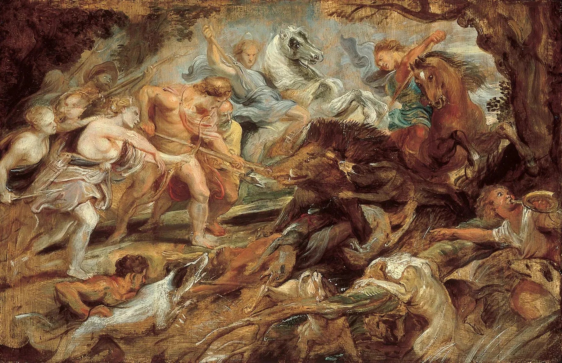 Méléagre et Atalante et la chasse au sanglier de Calydon - Peter Paul Rubens image 1 tableau peint à l’huile sur toile