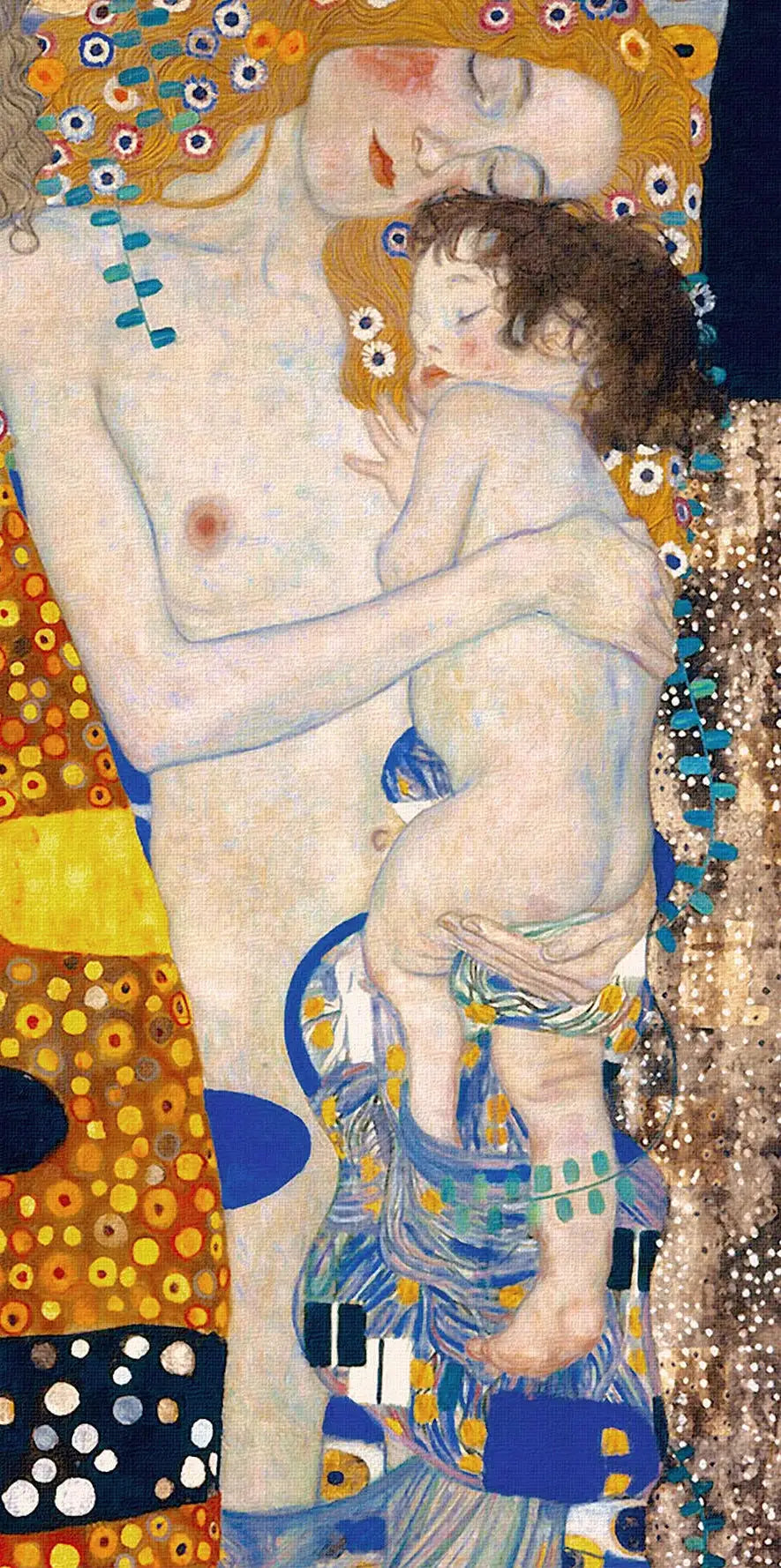 👩‍👦 الأم والطفل (تفصيل II من Les Trois Âges de la Femme) – غوستاف كليمت (1905)