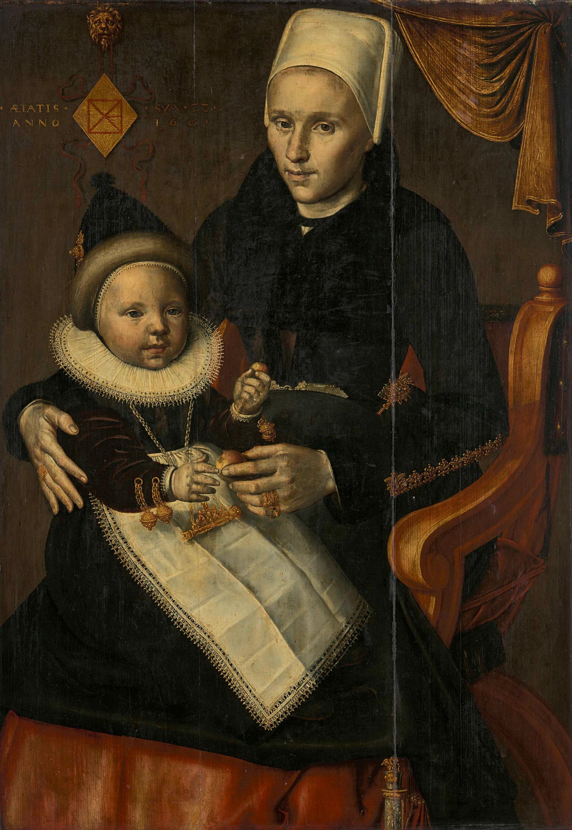 Mère et enfant en robe de Hollande du Nord - Jan Claesz