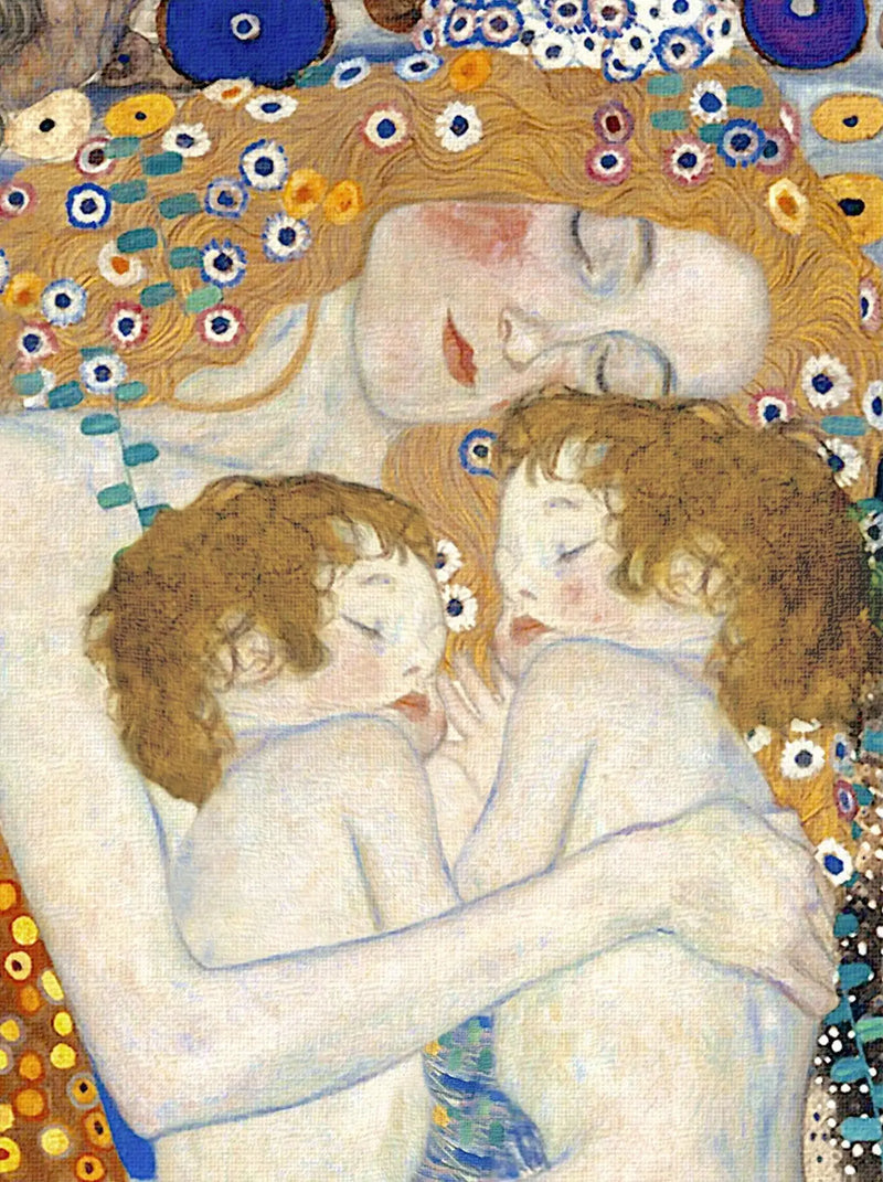 👩‍👧‍👦 الأم والأطفال لايت (تفصيل من Les Trois Âges de la Femme) – غوستاف كليمت (1905)