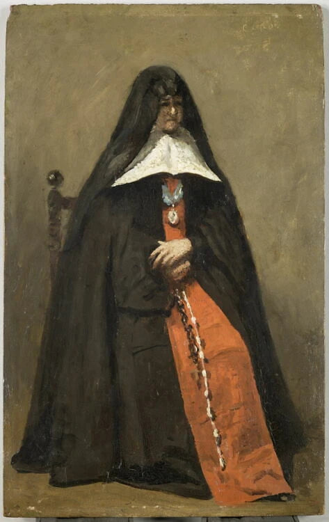 Mère Marie-Héloïse des Dix Vertus, ancelle du monastère de l'Annonciade à Boulogne-sur-Mer, née Héloïse Geneviève Gruselle - Jean-Baptiste Camille Corot