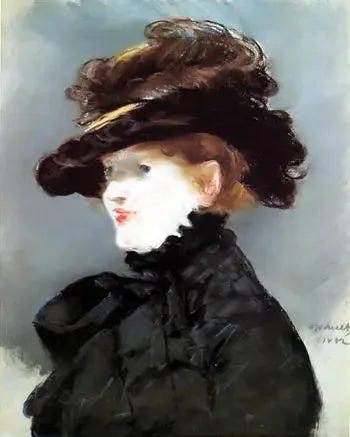 Méry Laurent au chapeau noir - Édouard Manet image 1 tableau peint à l’huile sur toile