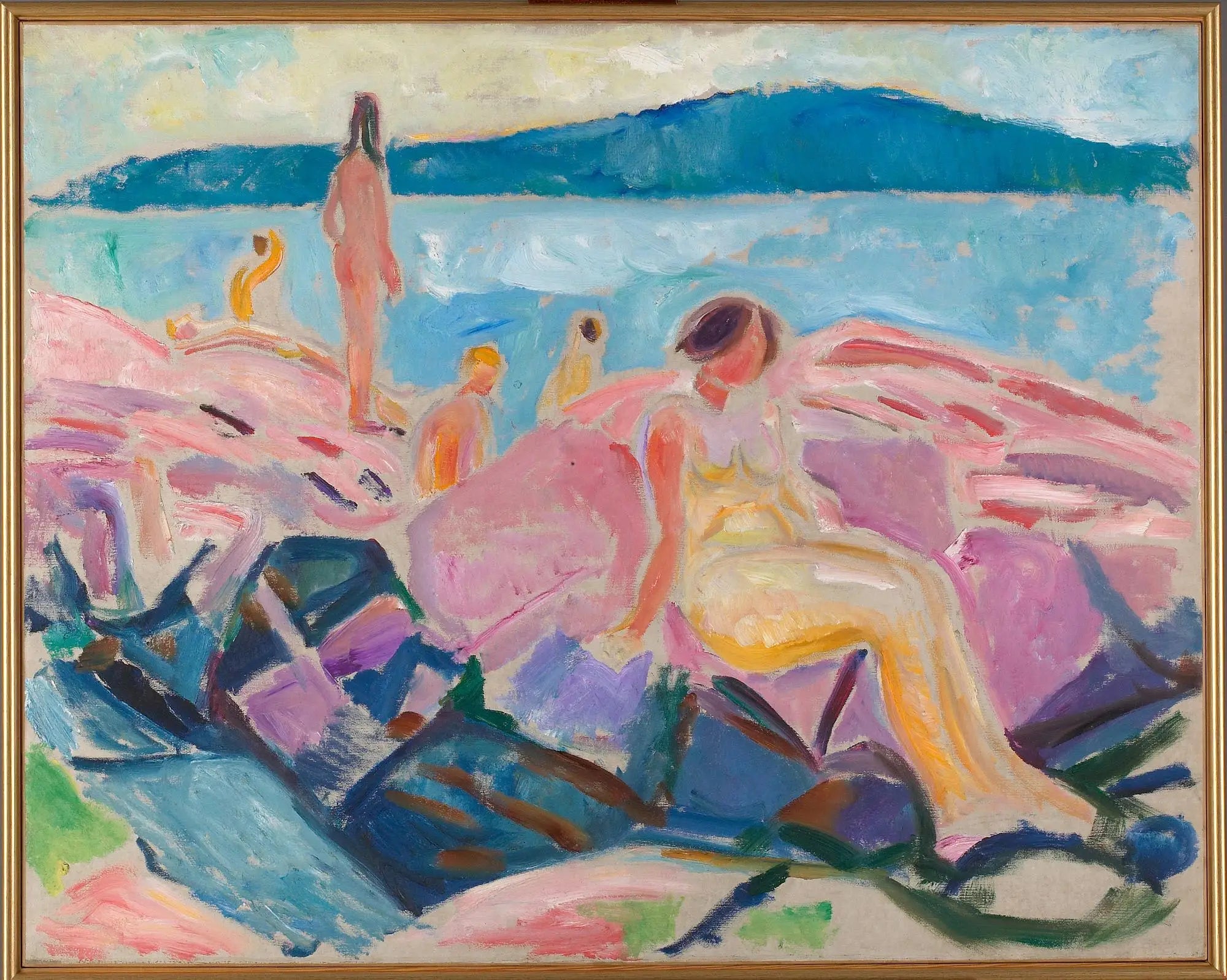 Milieu de l'été - Edvard Munch image 1 reproduction de peinture à l’huile