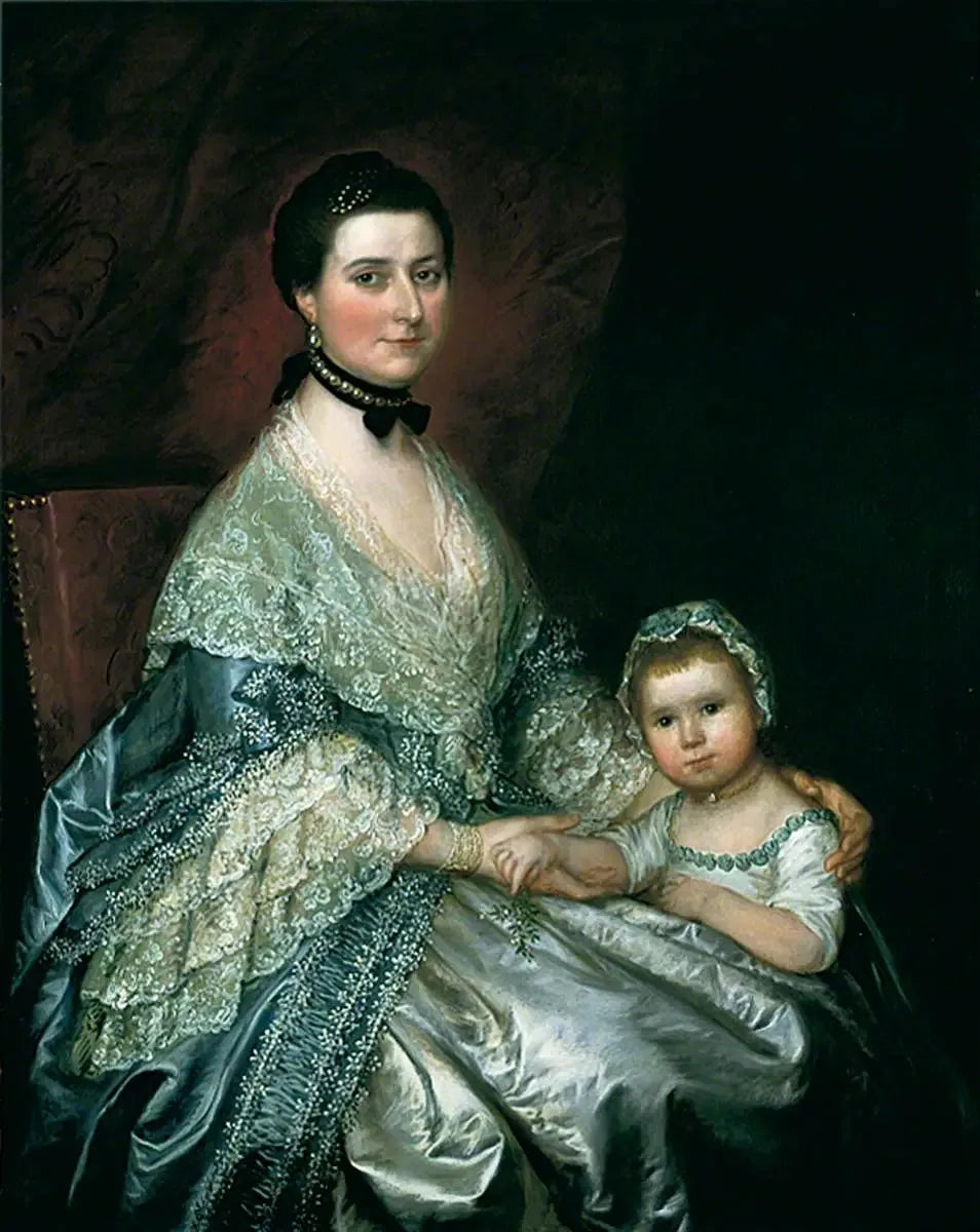 Mme Bedingfield et sa fille - Thomas Gainsborough image 1 copie de tableau peinte à la main