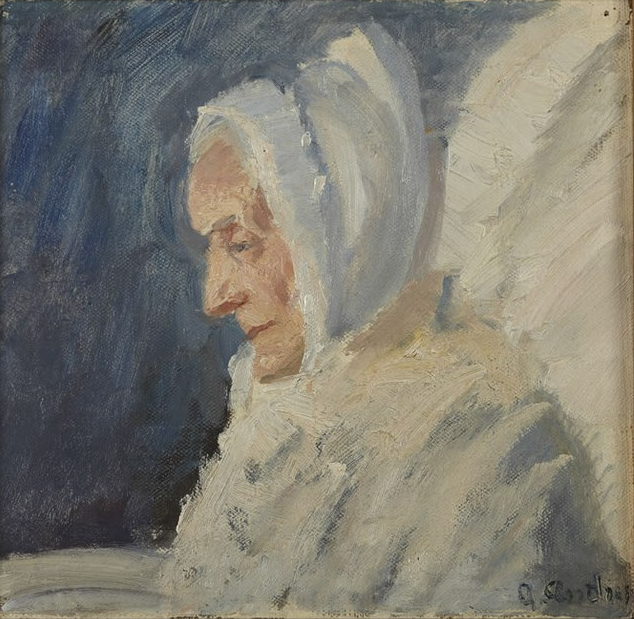 Mme Brøndum vêtue de blanc. - Anna Ancher