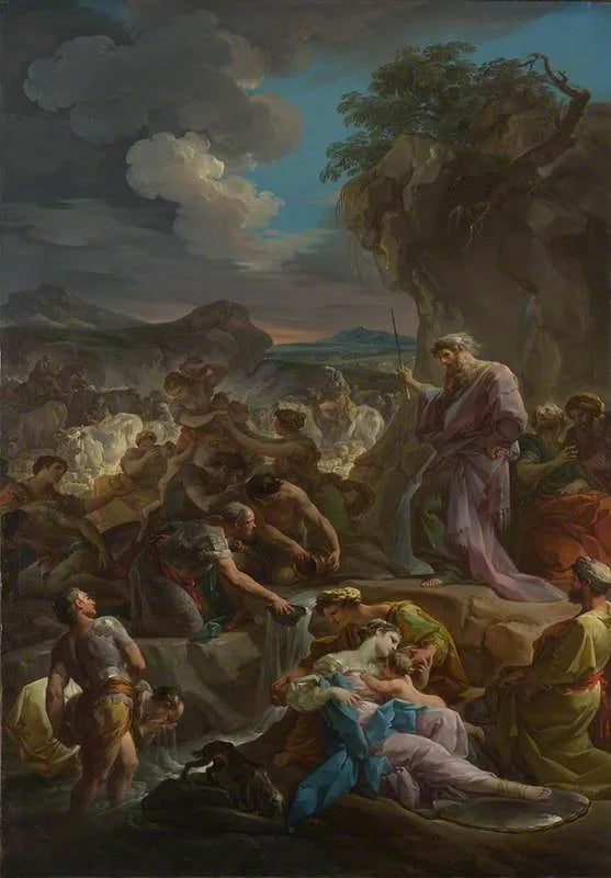 Moïse frappant le rocher - Corrado Giaquinto image 1 tableau peint à l’huile sur toile