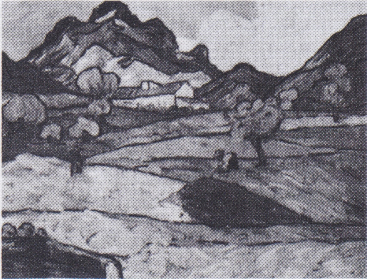 Mont Gaussier avec le mas de Saint-Paul F725 de Vincent van Gogh