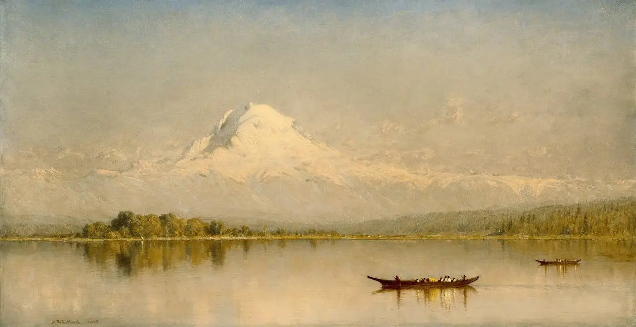 Mont Rainier, baie de Tacoma - Sanford Robinson Gifford image 1 tableau peint à l’huile sur toile