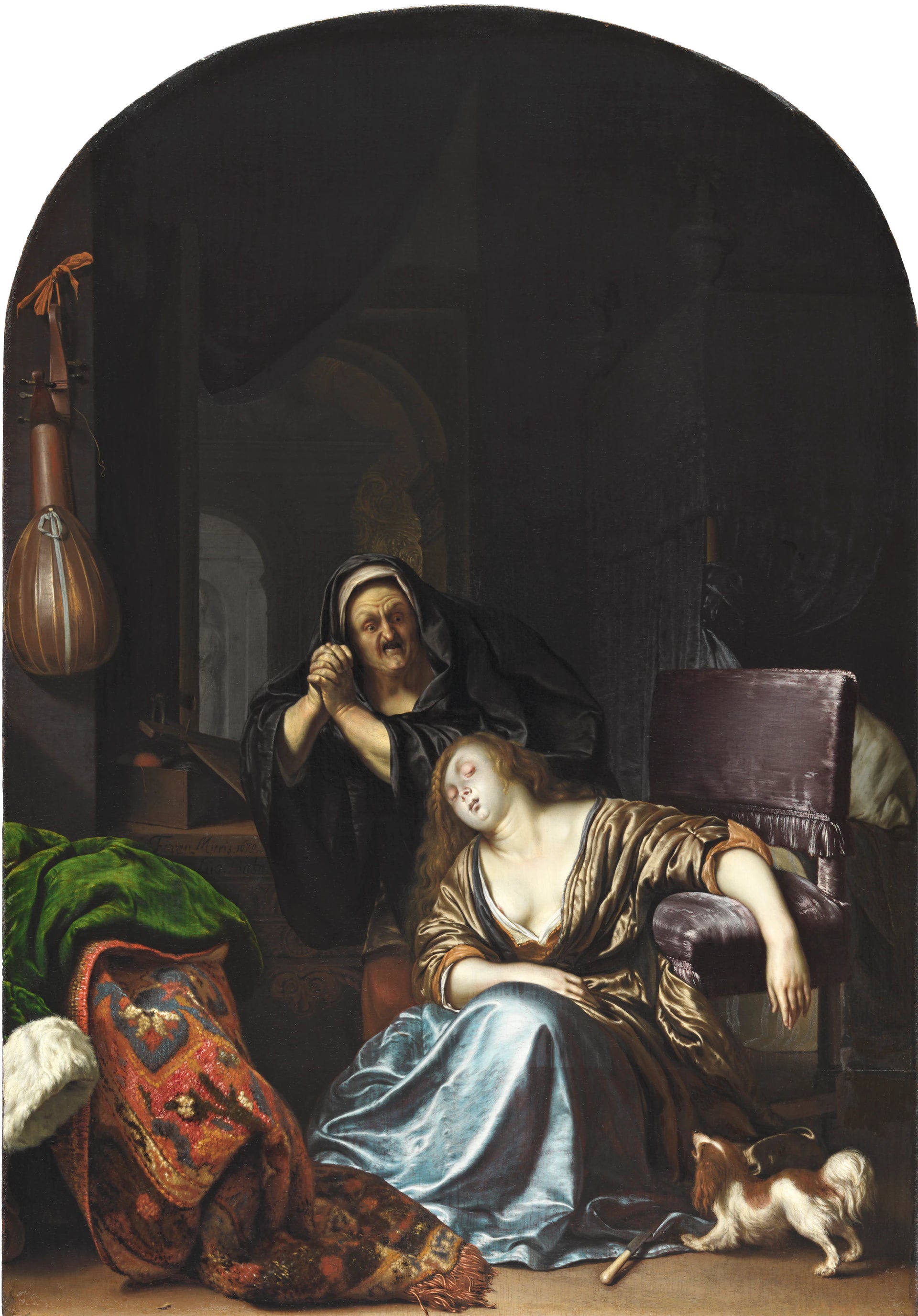La Mort de Lucrèce, datée de 1679 - Frans van Mieris l'Ancien