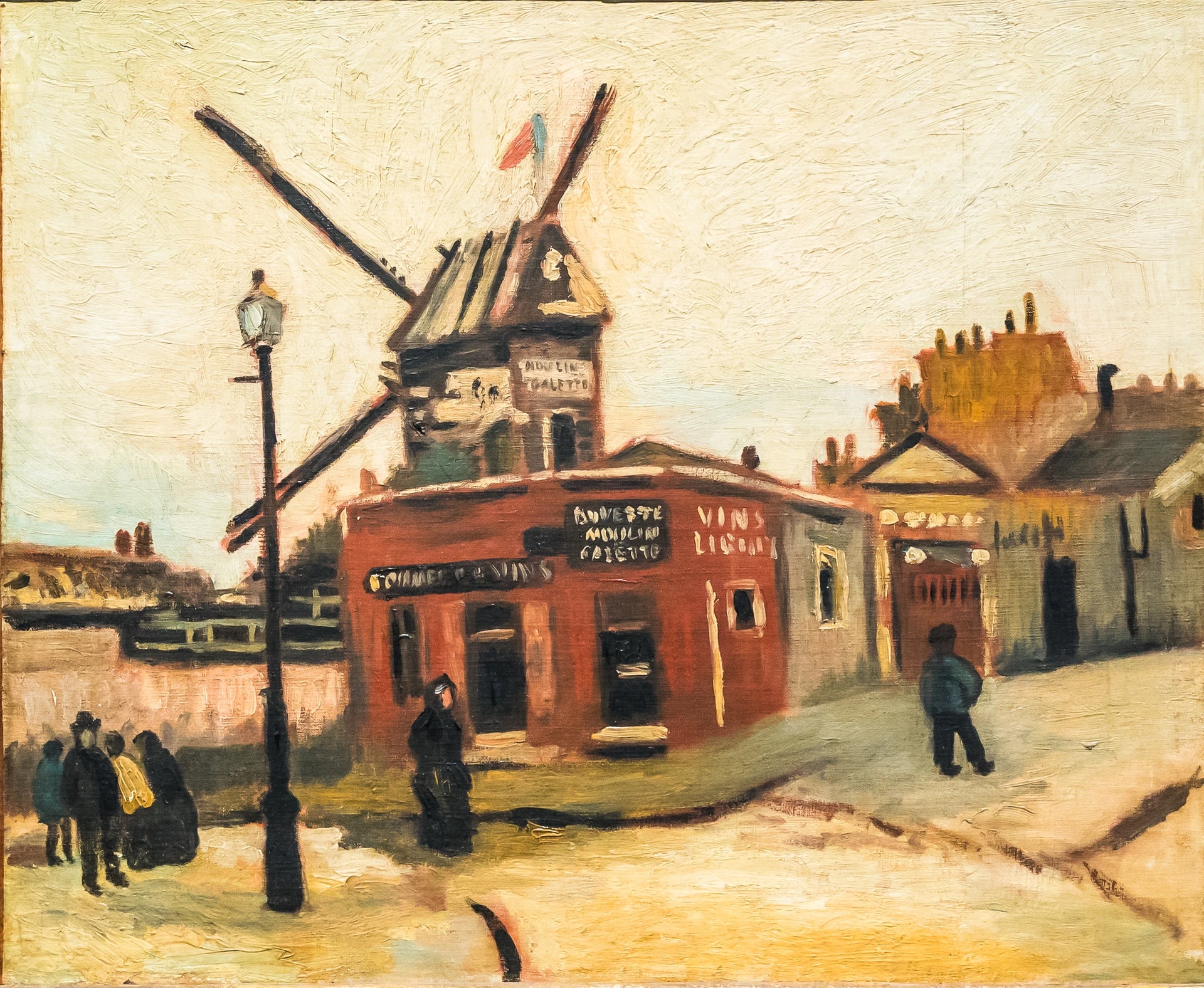 Le Moulin de la Galette F226 — moulin de Montmartre et cabaret rouge peints par Vincent van Gogh