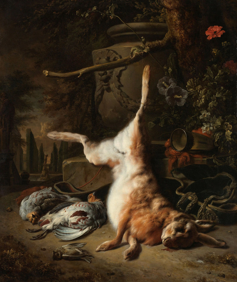 Nature morte au lièvre et autres butins de chasse - Jan Weenix