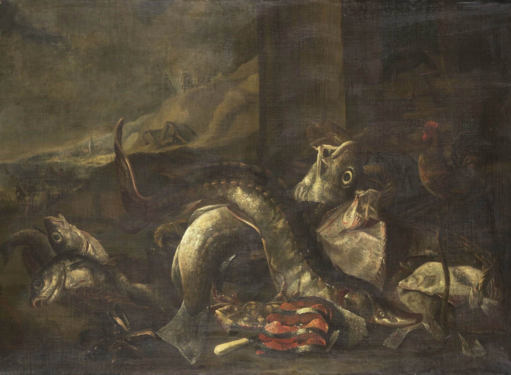 Nature morte au poisson - R. van Burgh