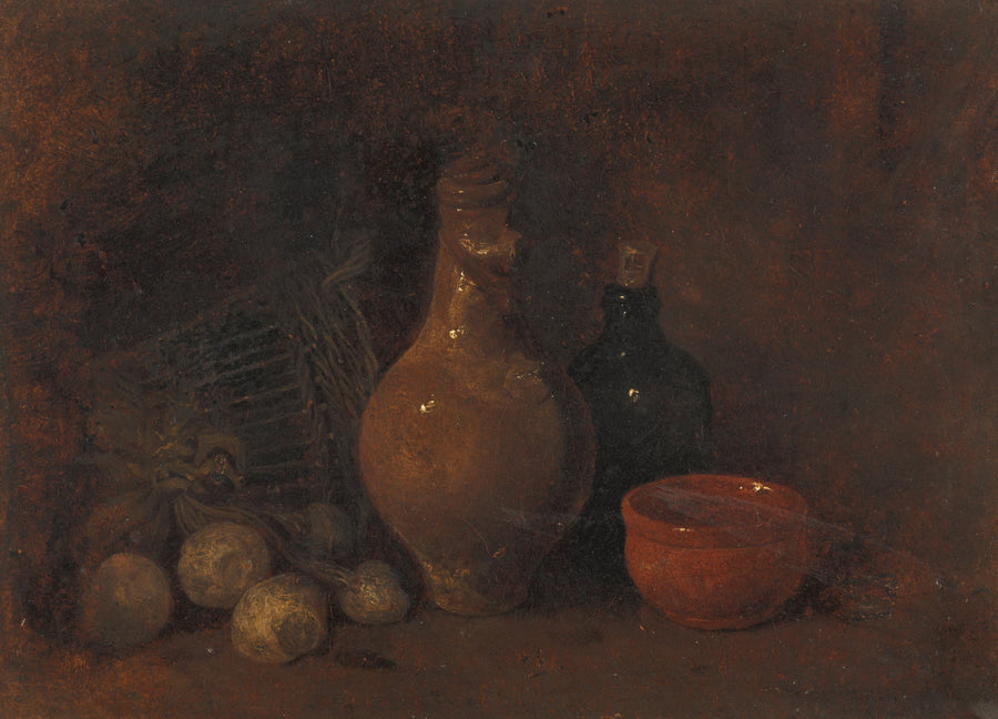 Nature morte aux quatre fruits, verre et faïence - François Bonvin