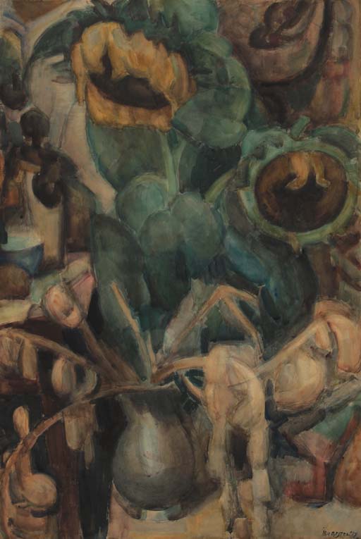 Nature morte aux tournesols dans un vase, 1917 – Leo Gestel