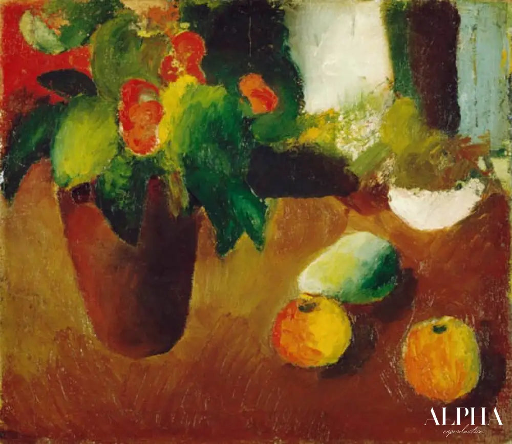 Nature morte avec bégonias - August Macke - Reproductions de tableaux et peintures haut de gamme