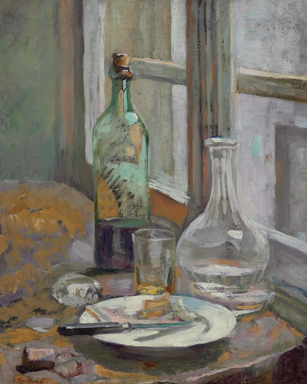 Nature morte avec bouteille et carafe - Édouard Vuillard - Alpha Reproduction